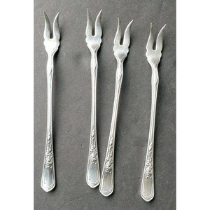 1902 E.H.H. Smith Co National Silver Plate Seafood Cocktail Fork Iris Paragon